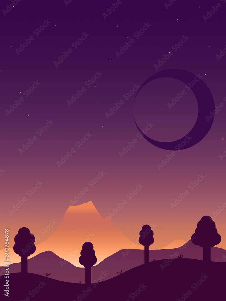 Fototapeta premium Una noche en las montañas