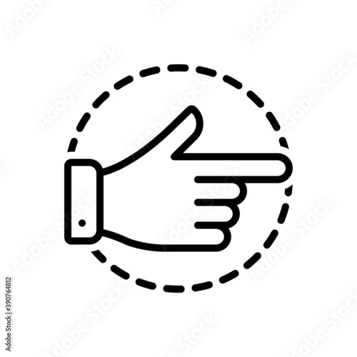 Black line icon for aside