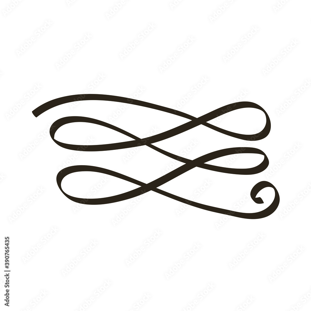 decorative swirl divider monochrome icon