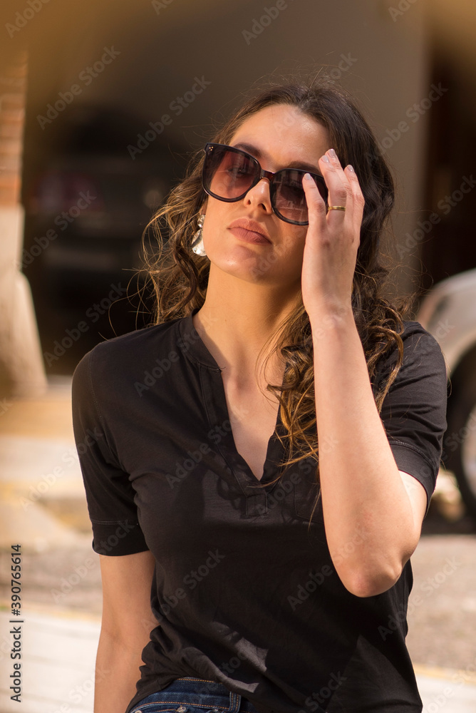 model girl possing on the street model girl possing on the street