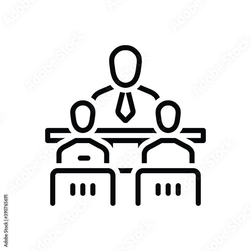 Black line icon for principal