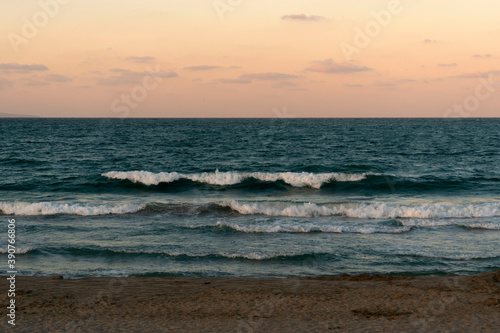 Beautiful sea scene, Seascape background, Blue sea, Waves