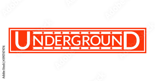 London Underground rectangular vintage sign isolated