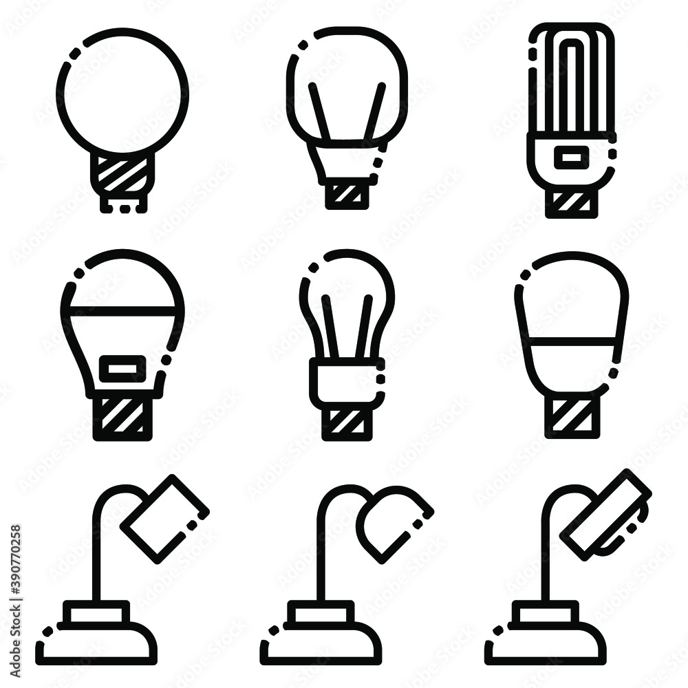 Light vector icon set Light vector icon set