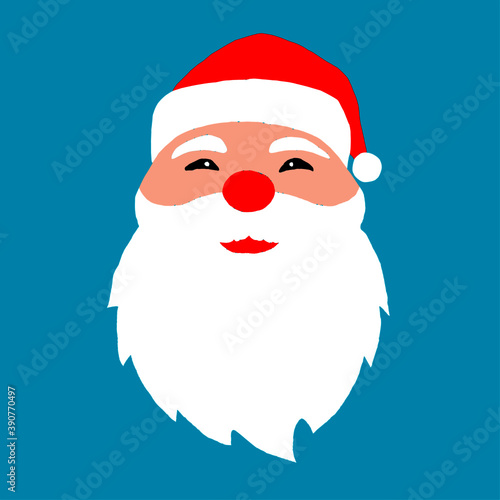 vector illustration of santa claus head, cute christmas day, icon signs and symbols