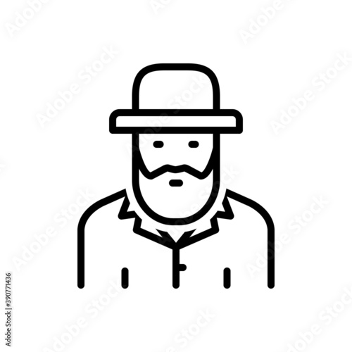 Black line icon for israeli