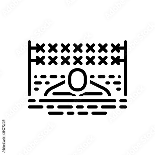 Black line icon for tough