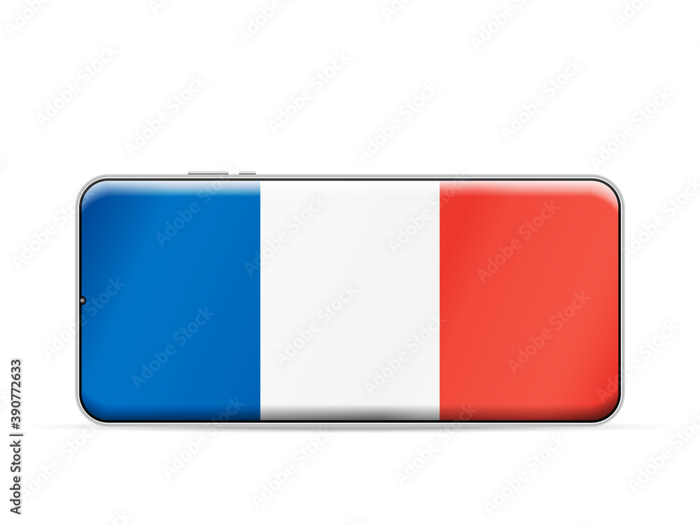 France flag on smartphone screen