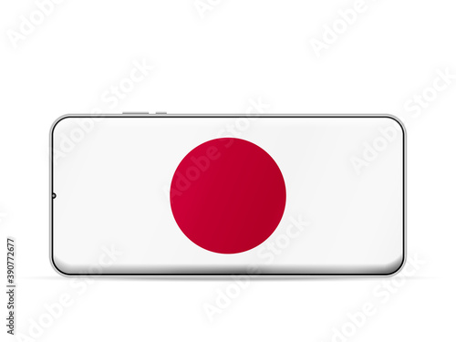 Japan flag on smartphone screen