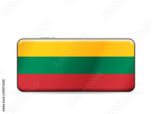 Free Download Lithuania flag on smartphone screen - GFXLoad