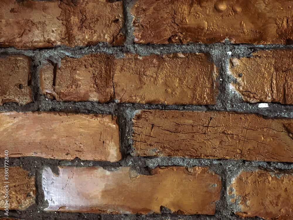 close-up photo of a section of a red brown brick wall with selective focuse. close-up photo of a section of a red brown brick wall with selective focuse.