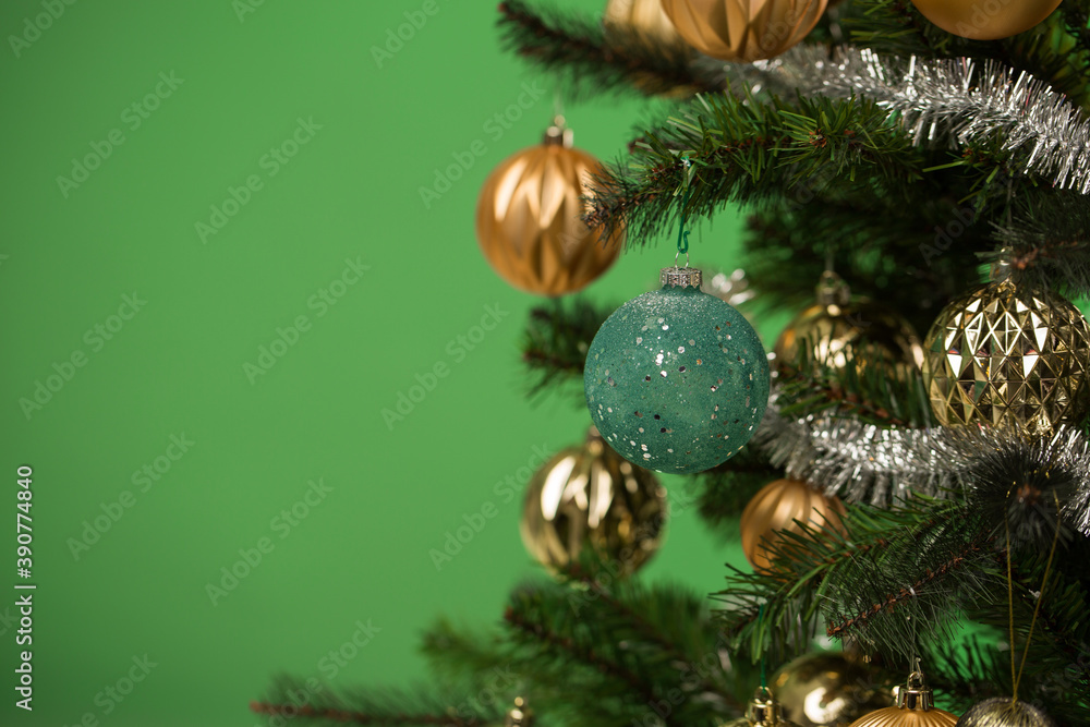 Fototapeta premium Christmas tree decorated for holidays
