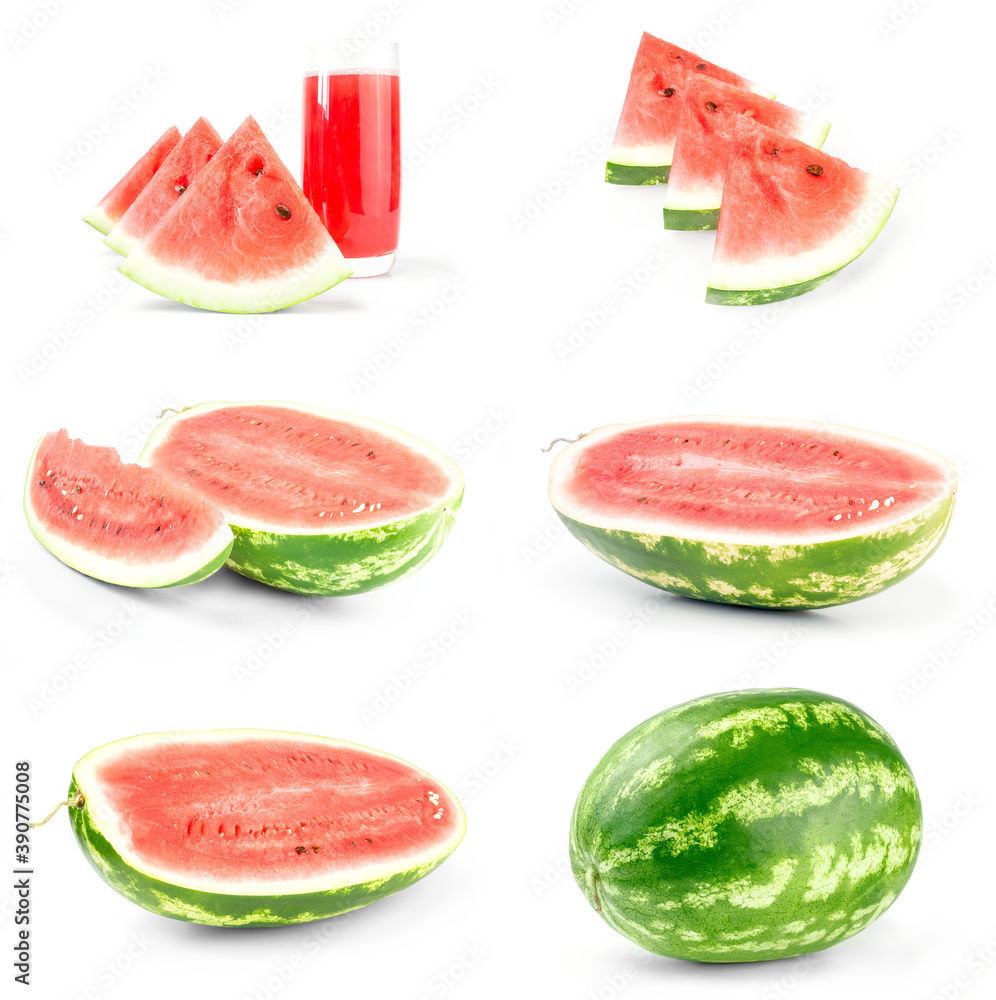 Collection of Water melon isolated on a white background Collection of Water melon isolated on a white background