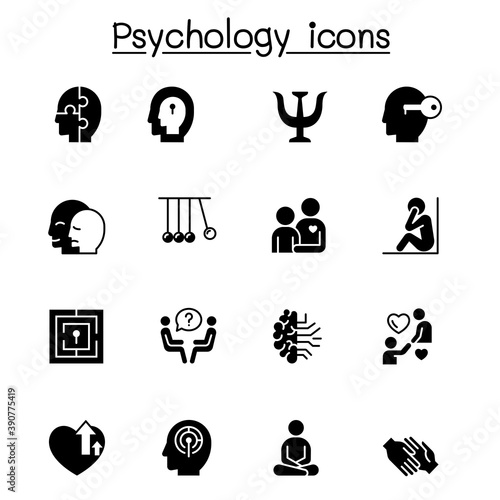 Psychology icons set vector illustration graphic design