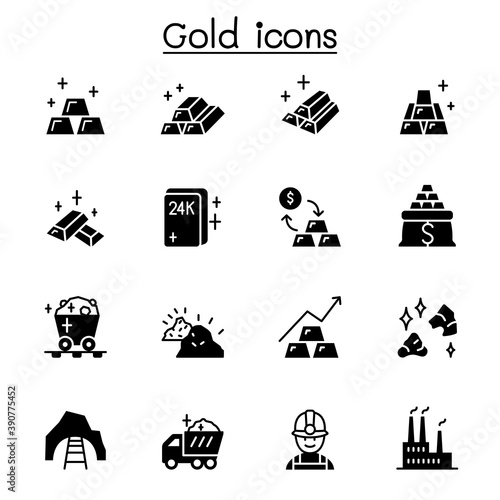 gold icon set in vector illustration graphic design