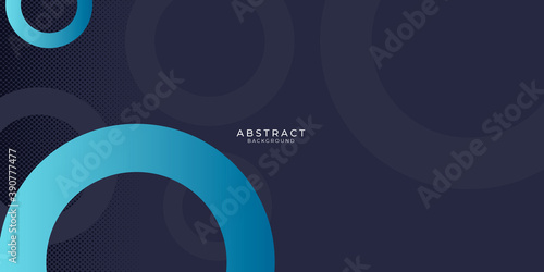 Blue geometric technological circle abstract background. Template brochure and layout design