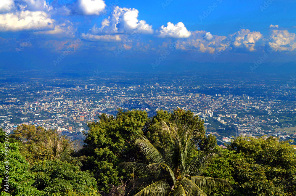 Chiang Mai, Thailand - View of City from Wat Phra That Doi Suthep