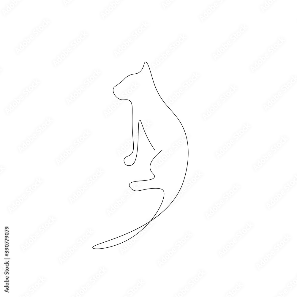 Cat on white backhround. Vector illustration