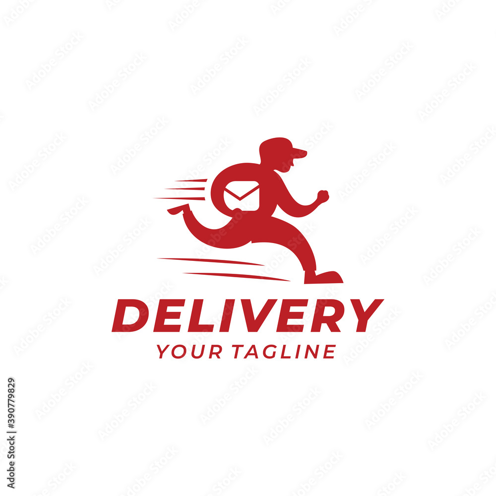 Delivery man symbol logo design Delivery man symbol logo design