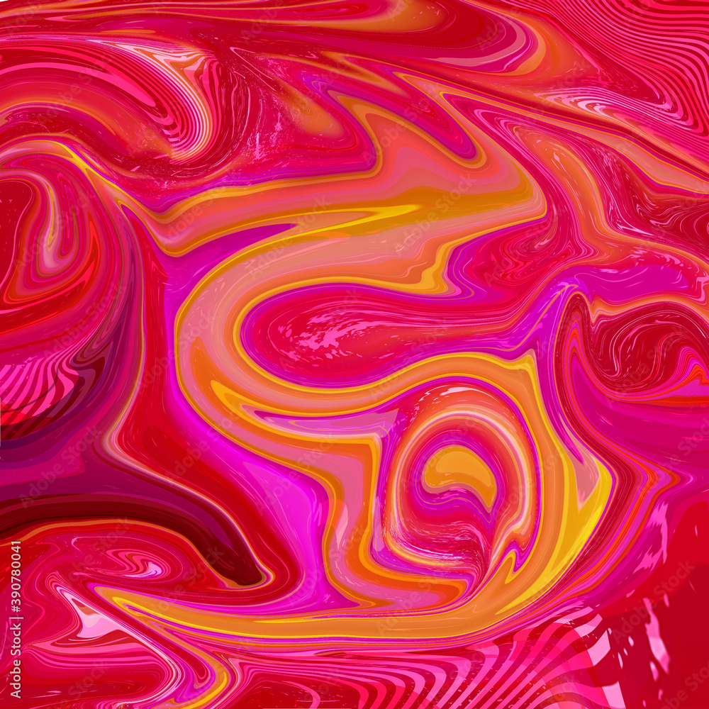 Fototapeta premium Beautiful liquid digital art background with dynamic composition of different color shades and textures