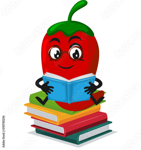 vector illustration of chilli mascot or character