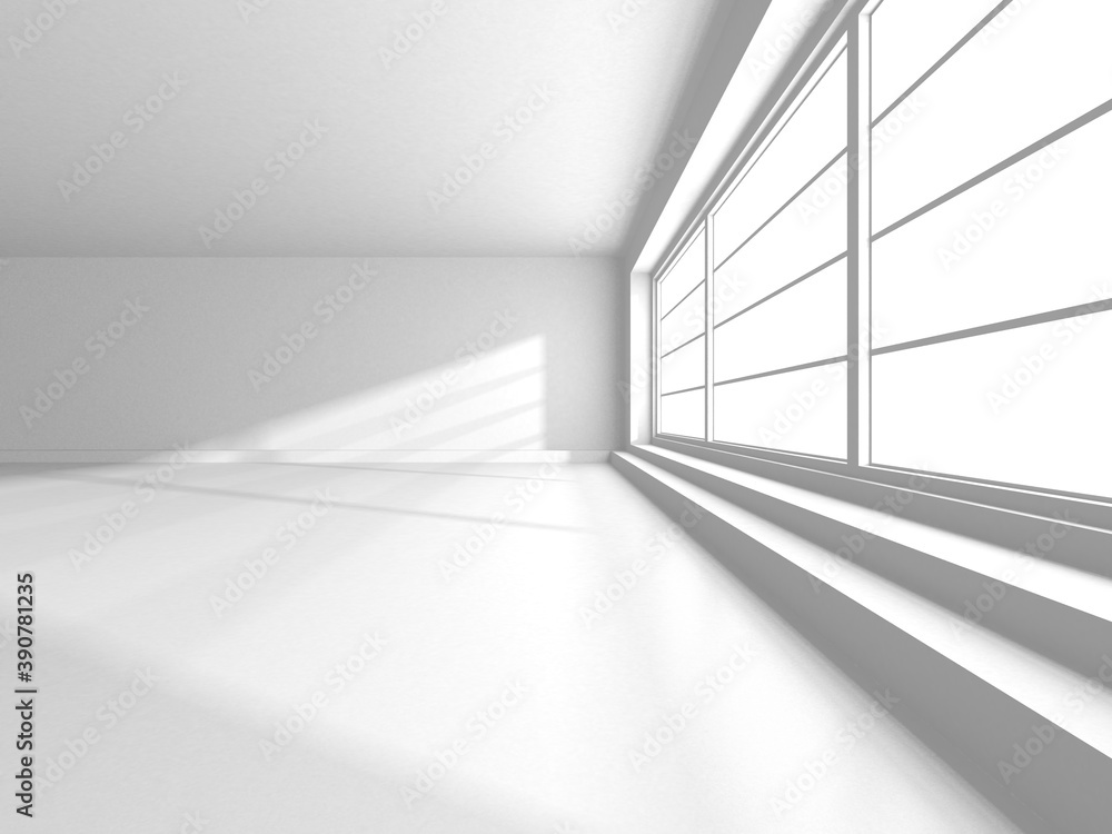 White Modern Empty Room. Abstract Building Concept White Modern Empty Room. Abstract Building Concept