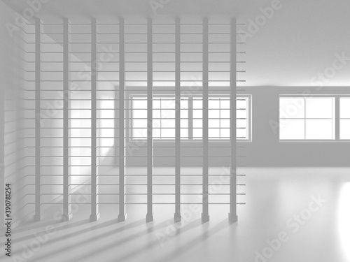 White Modern Empty Room. Abstract Building Concept