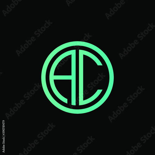 AC MONOGRAM letter icon design on black background.Creative letter AC/A C logo design. AC initials/MONOGRAM Logo design.