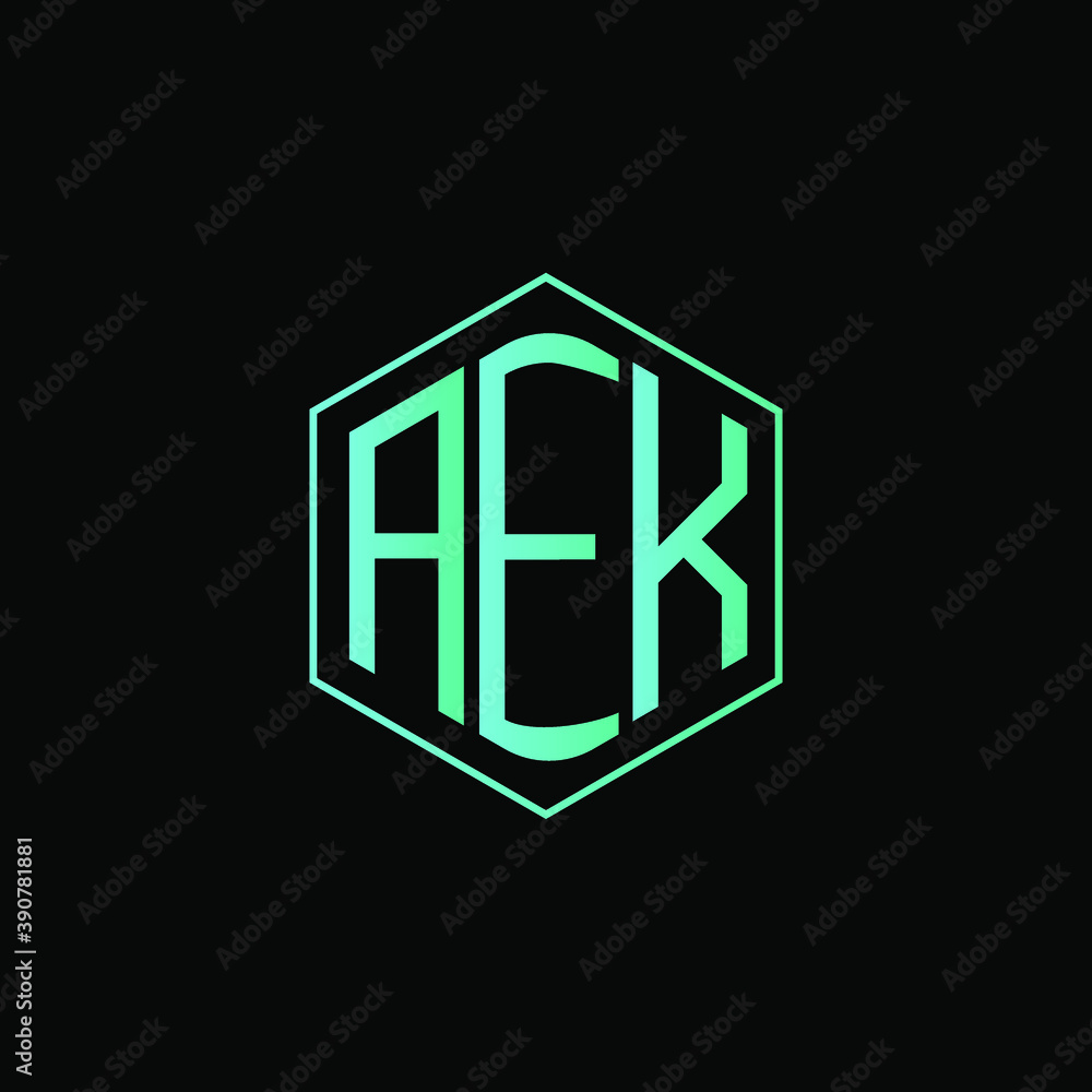 AEK letter icon design on BLACK background.Creative letter AEK/A E K logo design. AEK initials Logo design. AEK letter icon design on BLACK background.Creative letter AEK/A E K logo design. AEK initials Logo design.