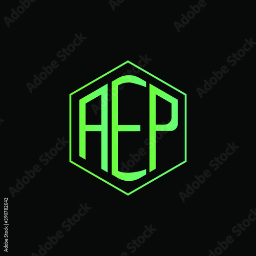 AEP letter icon design on BLACK background.Creative letter AEP/A E P logo design. AEP initials Logo design.