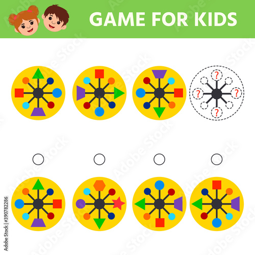 Education game for children. IQ test. Choose correct answer. Kids learning material. Preschool worksheet activity. Children funny riddle entertainment for the development of logical thinking.