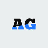 AG letter icon design on white background.Creative letter AG/A G logo design. AG initials Logo design