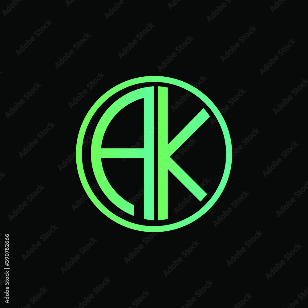 AK MONOGRAM letter icon design on BLACK background.Creative letter AK/A K logo design. AK initials/MONOGRAM Logo design. AK MONOGRAM letter icon design on BLACK background.Creative letter AK/A K logo design. AK initials/MONOGRAM Logo design.