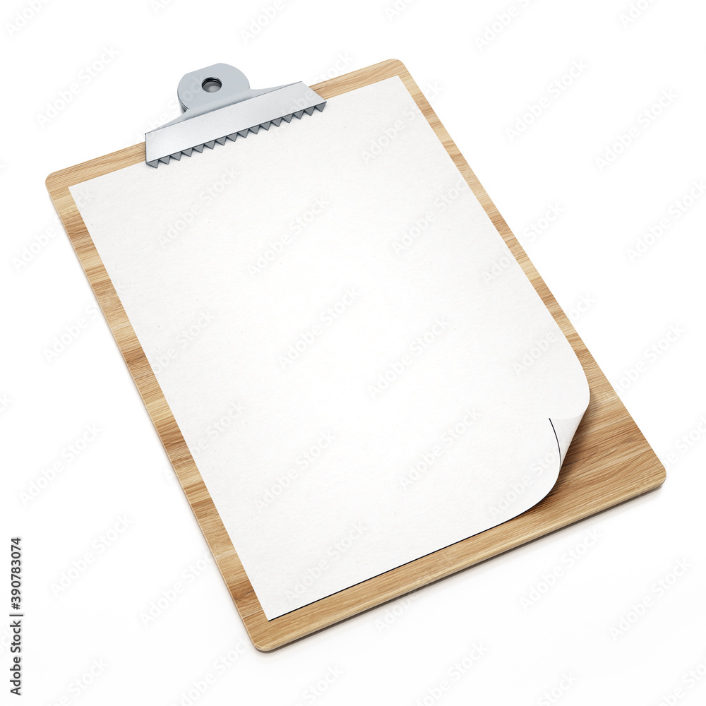 Clipboard isolated on white background. 3D illustration Clipboard isolated on white background. 3D illustration