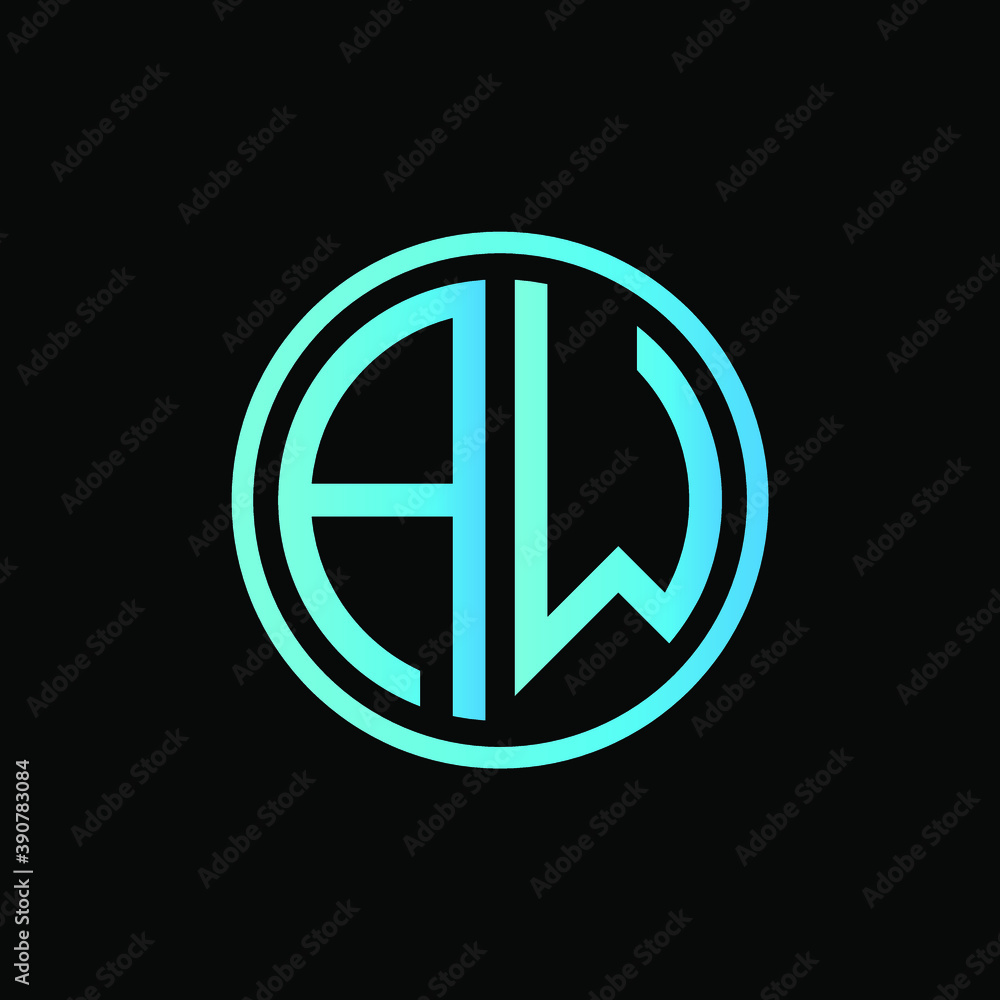AW MONOGRAM letter icon design on BLACK background.Creative letter AW/A W logo design. AW initials/MONOGRAM Logo design. AW MONOGRAM letter icon design on BLACK background.Creative letter AW/A W logo design. AW initials/MONOGRAM Logo design.