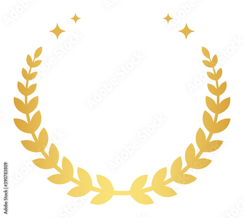 Simple ranking decorative frame of golden laurel, laurel crown