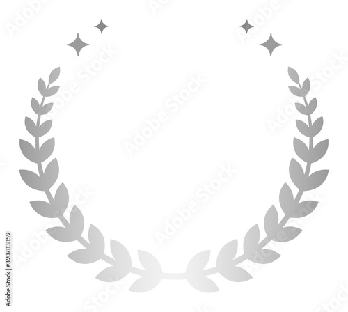 Simple ranking decorative frame of silver laurel, laurel crown