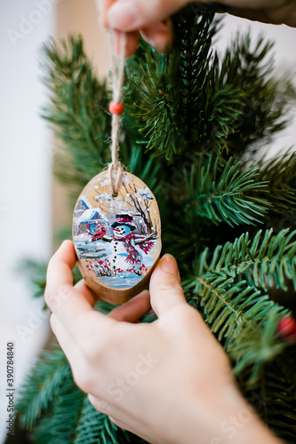 christmas, decoration, tree, ball, holiday, ornament, celebration, branch, fir, xmas, green, winter, isolated, christmas tree, pine, season, white, red, new, year, decor, bauble, sphere, december, new