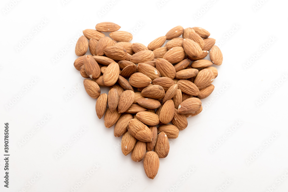 Almonds with white background Almonds with white background
