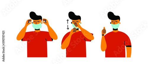 How to wear a mask. The man who shows how to properly wear a mask during the caronavirus pandemic. 