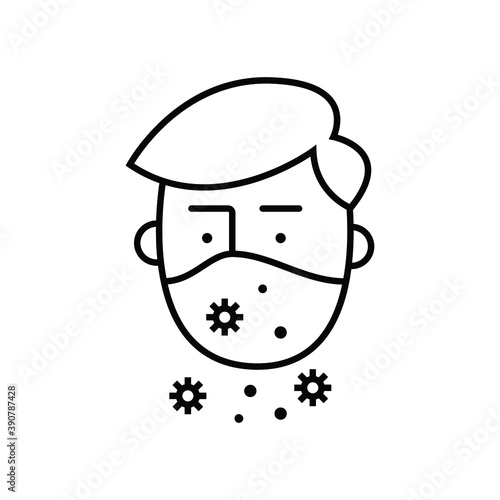 Icon of a guy wearing a mask defending himself against the attack of the coronavirus bacteria.