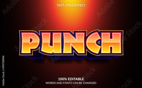 Editable Text Effect, Punch, Strong Bold Modern Text Style