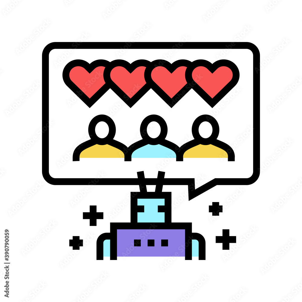 robotic winding up likes color icon vector. robotic winding up likes sign. isolated symbol illustration