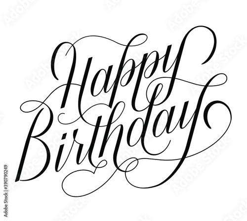 Canvas Print Happy birthday calligraphy lettering for posters, postcards, posters and decorations