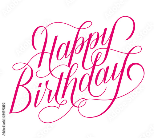 Happy birthday calligraphy lettering for posters  postcards  posters and decorations. Vector illustration