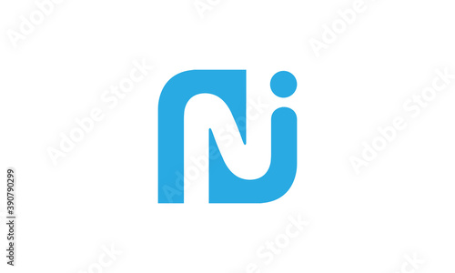 Creative Vector Illustration Logo Design. Initial Letter N and Letter i Concept.