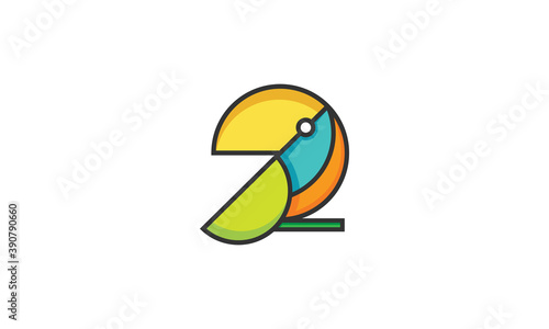Creative Vector Illustration Logo Design. Geometric Colorful Parrot Bird Logo Concept.