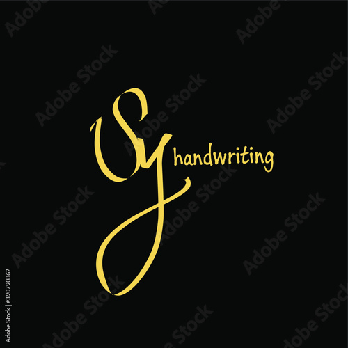initial letter handwriting and signature logo