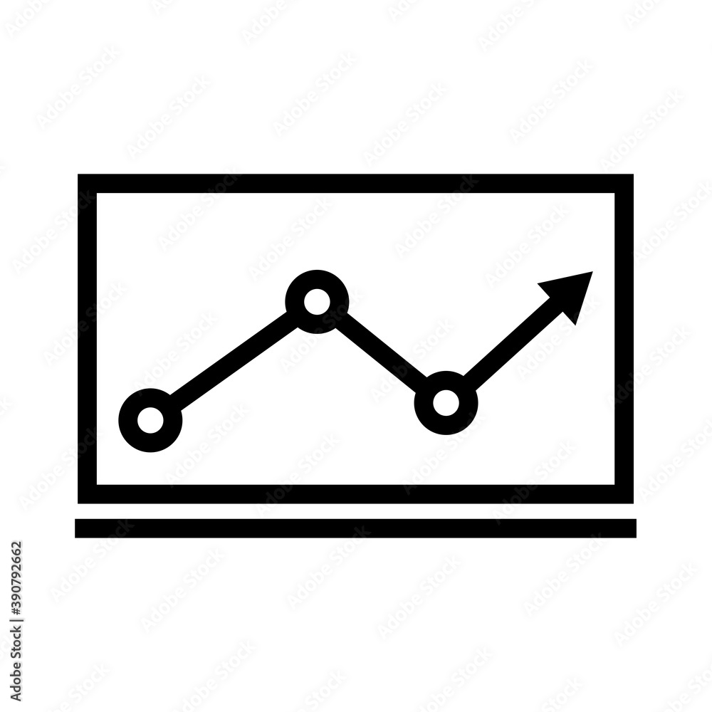 Line Chart Vector, arrow go up, bar graph. line style icon. business icon. Design template vector Line Chart Vector, arrow go up, bar graph. line style icon. business icon. Design template vector