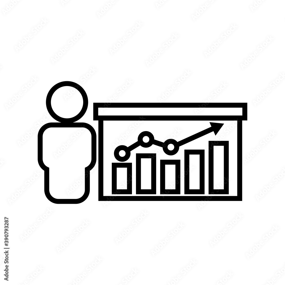 Business analyst icon. arrow go up. business icon. Design template vector Business analyst icon. arrow go up. business icon. Design template vector